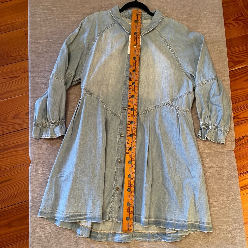 Free People * We The Free Hannah Denim Mini Dress with Pockets * Size XL * NWT! - Picture 8 of 16